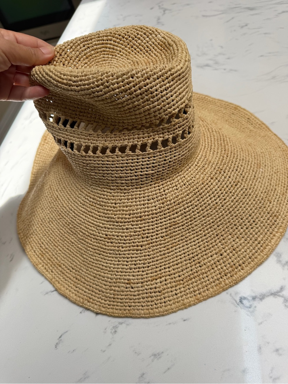 New Janessa Leon Harlow  Wide Brim Sun Hat - Beige - Picture 5 of 10